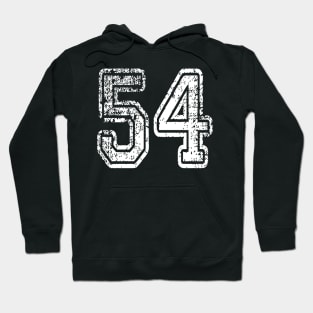 Number 54 Grungy in white Hoodie